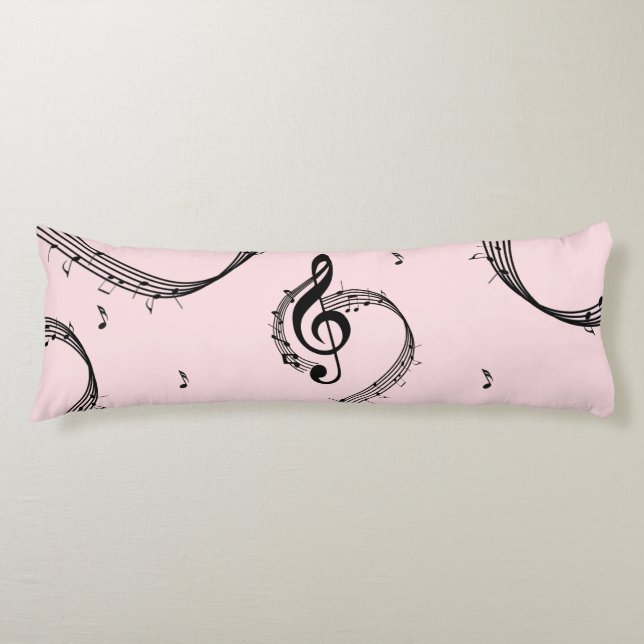 Coussins Longs Climacic G Clef Music Rose (Devant)