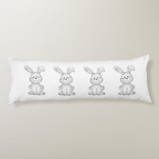 Coussins Longs Clipart blanc de lapin (Dos)