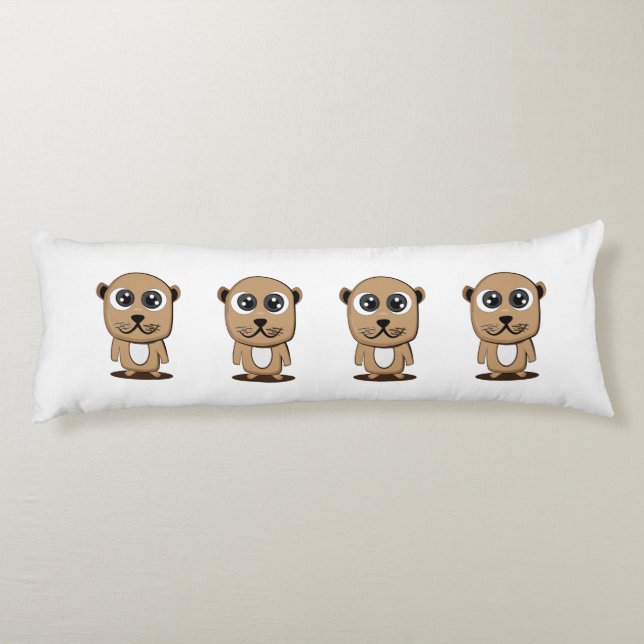 Coussins Longs Clipart mignon de caractère (Dos)