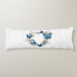 Coussins Longs Coeur bijoux avec papillons Morpho
