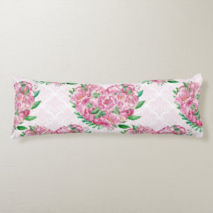 Coussins Longs coeur de la tourbe d'aquarelle