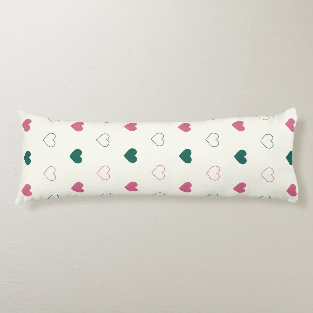Coussins Longs Cœur simple mignon sans couture rose / crème (Devant)
