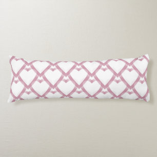 Coussins Longs Coeurs blancs roses