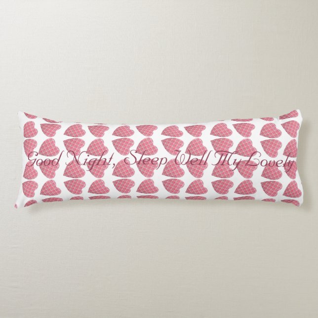 Coussins Longs Coeurs de Tartan (Devant)