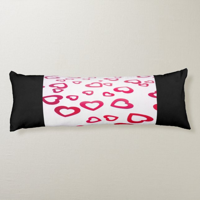 Coussins Longs Coeurs rouges (Dos)