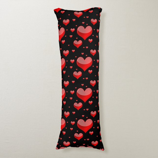 Coussins Longs Coeurs rouges tombants (Vous Choisissez Couleur Ar (Devant (Vertical))