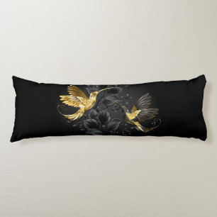 Coussins Longs Colibri noir et or