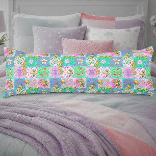 Coussins Longs Collage de carreaux floraux de citrus siciliens ro