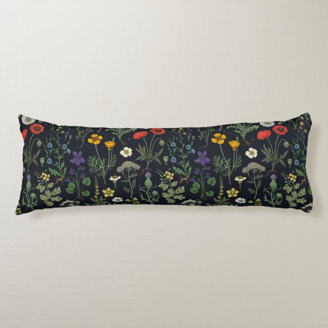 Coussins Longs Collage de fleurs sauvages (Devant)
