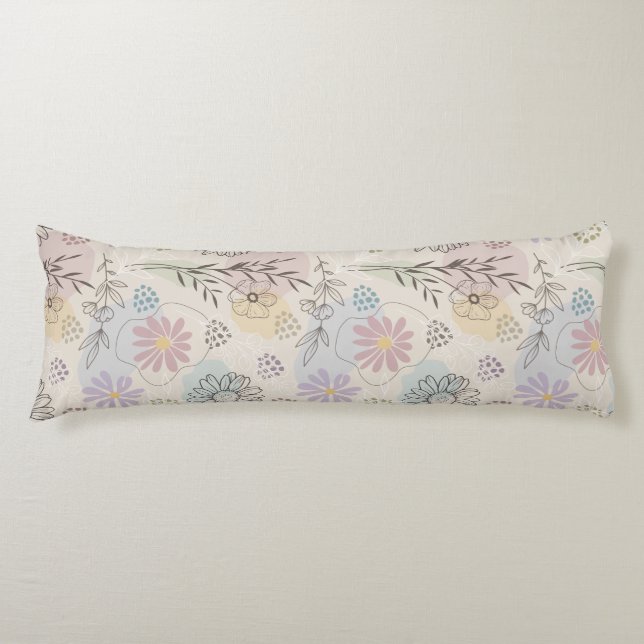 Coussins Longs Collage de fleurs sauvages pastel – Géométrique fl (Devant)
