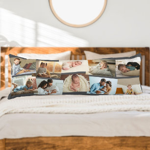 Coussins Longs Collage photo 10 Image Montage gris neutre