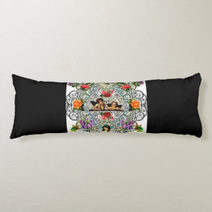 Coussins Longs Collage vintage Retro avec dentelle et fleurs