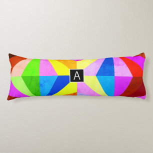 Coussins Longs Coloré Moderne Multi-Coloré Géométrique Monogram