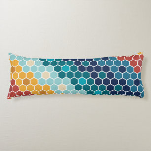 Coussins Longs Coloré Retro Mosaïque Florale Motif Hexagon