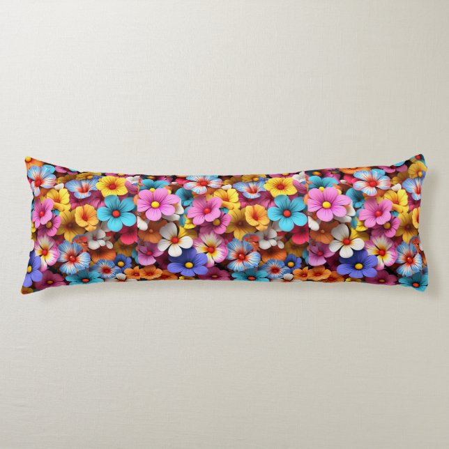 Coussins Longs Colorful Pretty Flowers Motif-20240 (Devant)