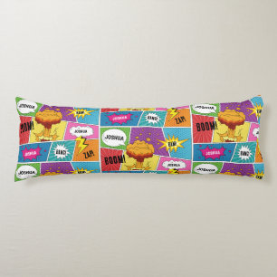 Coussins Longs Comic Livre coloré Nom personnalisé Pop Art