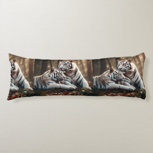 Coussins Longs Compagnons du tigre blanc serein