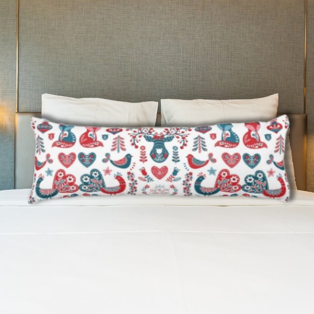 Coussins Longs Conception d'art populaire scandinave pour Noël de (Créateur téléchargé)