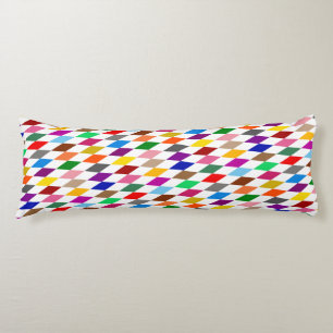 Coussins Longs Conception de diamants arlequin colorés blanc