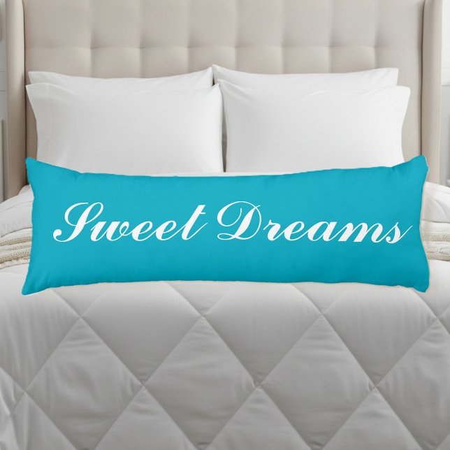 Coussins Longs Conception de l'oreiller corporel bleu Azure doux  (Azure blue body pillow sweet dreams)