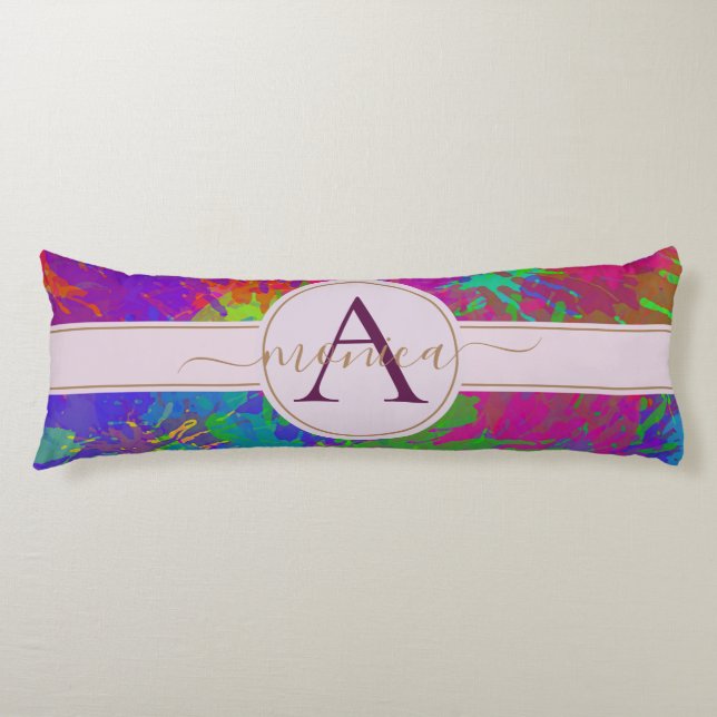 Coussins Longs Conception de Motif de teinture colorée Abstraite  (Devant)