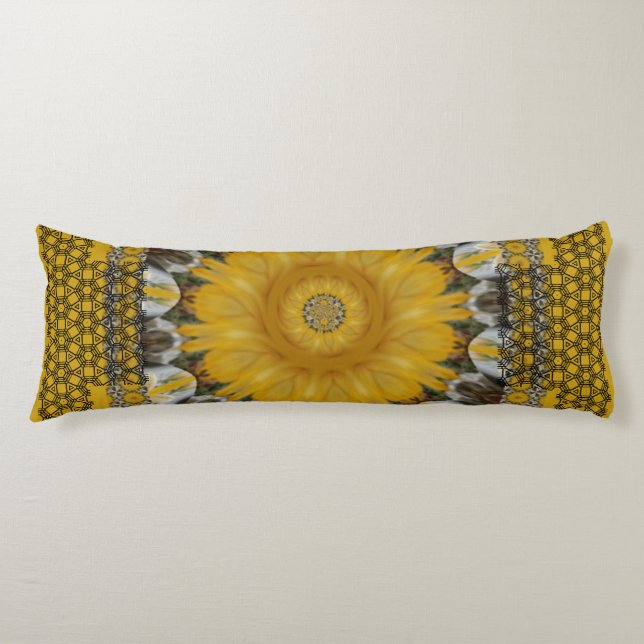 Coussins Longs Conception de tournesol en impression africaine do (Devant)