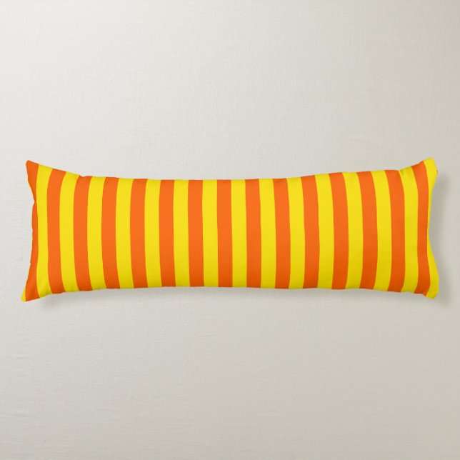 Coussins Longs Conception des rayures orange et jaune (Devant)