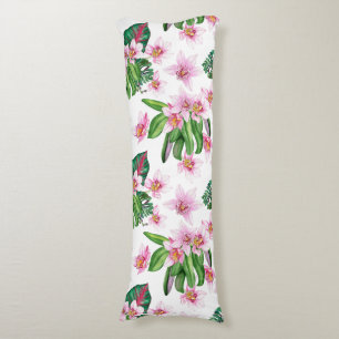Coussins Longs Conception d'orchidées à l'aquarelle 30