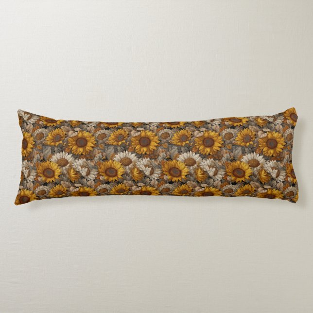 Coussins Longs Conception Intérieure de Jardin de Tournesol Col U (Devant)