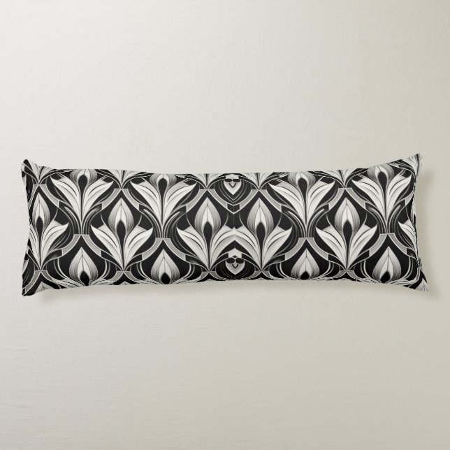 Coussins Longs Contraste noir et blanc (Dos)