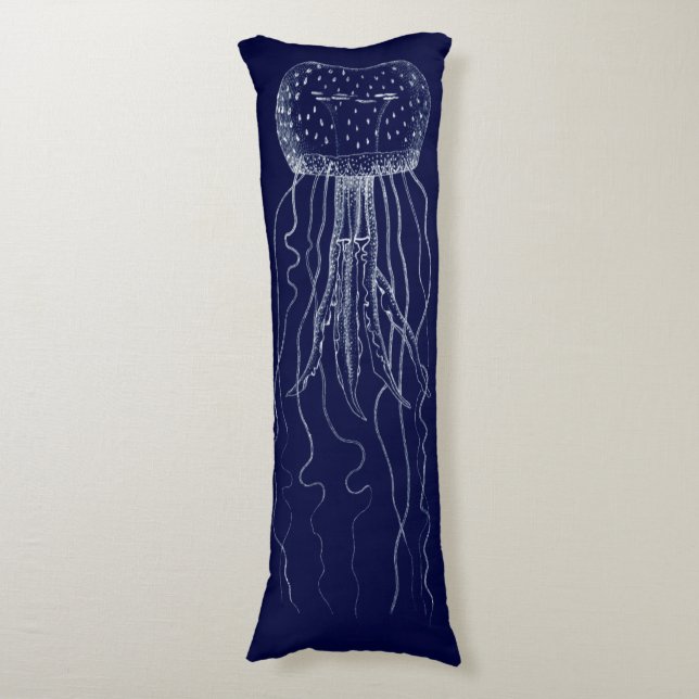 Coussins Longs Coquillages blancs et bleus (Devant (Vertical))