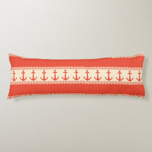 Coussins Longs Corail Ancre nautique Frappes côtières