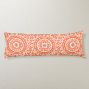 Coussins Longs Corail Mandala Motif Géométrique