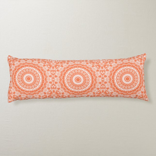 Coussins Longs Corail Mandala Motif Géométrique (Dos)