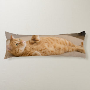 Coussins Longs Corps de chat personnalisé en forme de photo de co