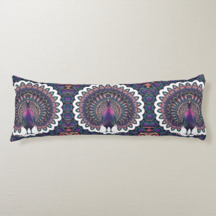 Coussins Longs Cosmic Peacock Mandala