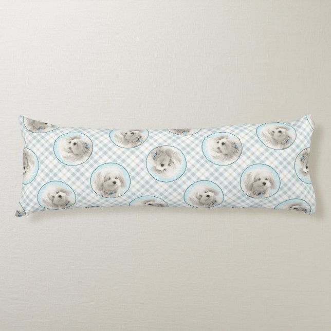 Coussins Longs Coton de Tulear Peinture mignonne Original Animal  (Devant)