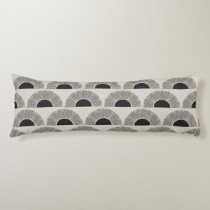 Coussins Longs Coucher de soleil noir et beige moderne Motif d'ar