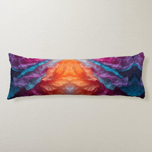 Coussins Longs Couches de papier de soie abstrait lumineux (Devant)