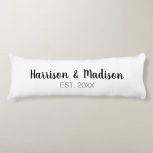 Coussins Longs Couple de script personnalisé noms mariage