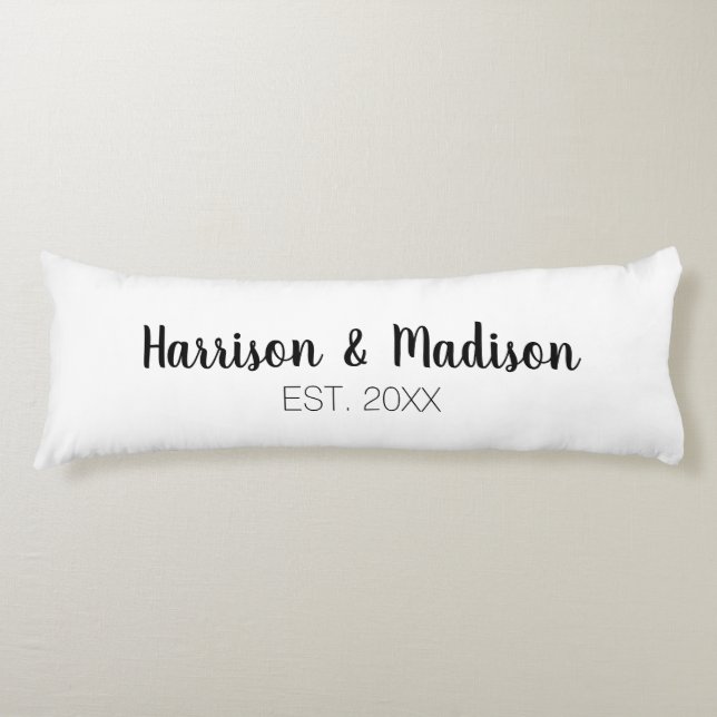 Coussins Longs Couple de script personnalisé noms mariage (Devant)