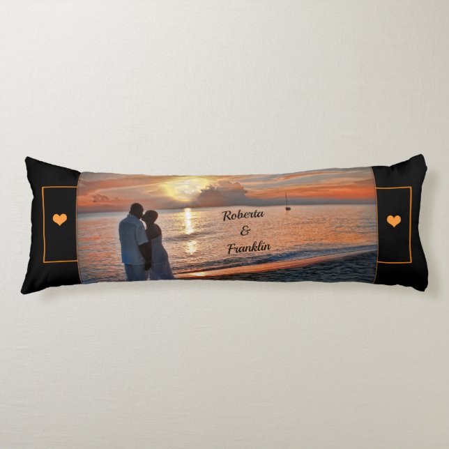 Coussins Longs Couple romantique des Caraïbes Coucher de soleil P (Devant)