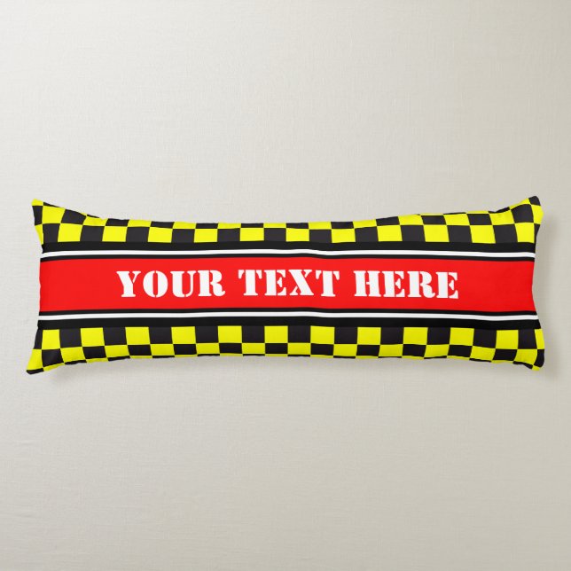 Coussins Longs Course de voiture / Motif d'échecs + votre backgr. (Devant)