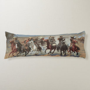 Coussins Longs Cowboys d'antan, Une ruée vers le bois par Remingt