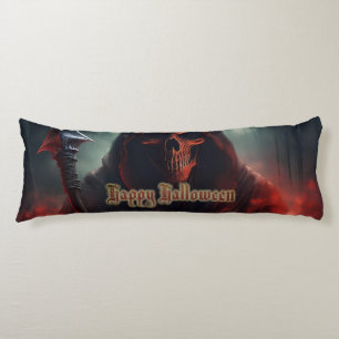 Coussins Longs Crâne de Faucheuse Halloween Art Spooky
