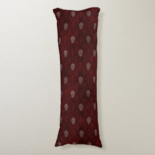 Coussins Longs Crânes victoriens tombés Rouge