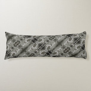 Coussins Longs Crème Brown Camo Abstraite Ombre Grey