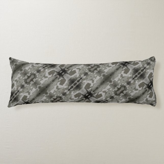 Coussins Longs Crème Brown Camo Abstraite Ombre Grey (Devant)