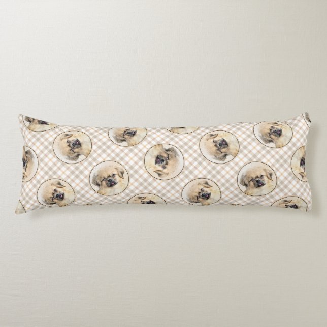 Coussins Longs Crème de peinture espagnole tibétaine et art de ch (Devant)