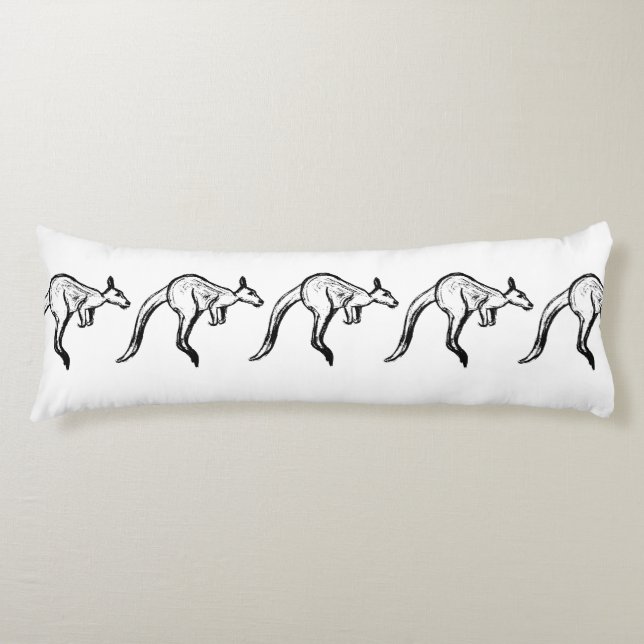 Coussins Longs Crochet noir et blanc Kangaroo (Devant)